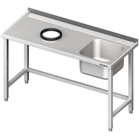 Wall table with sink, without shelf with opening 1200x600x850 mm, 1 chamber on the right welded STALGAST MEBLE 980936120