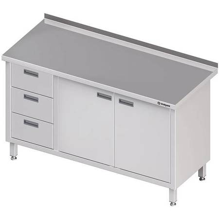 Wall table with three drawer block (L),hinged door 1200x600x850 mm STALGAST MEBLE 980446120