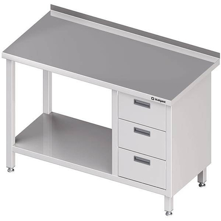 Wall table with three drawer block (P),and shelf 1000x600x850 mm STALGAST MEBLE 980396100