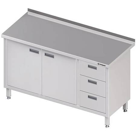 Wall table with three drawer block (P),hinged door 1300x700x850 mm STALGAST MEBLE 980457130