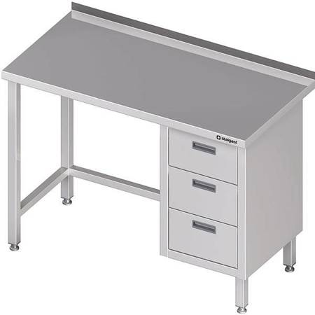 Wall table with three drawer block (P),without shelf 1300x700x850 mm STALGAST MEBLE 980377130