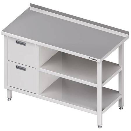 Wall table with two drawer block (L),and 2 shelves 1600x700x850 mm STALGAST MEBLE 980287160