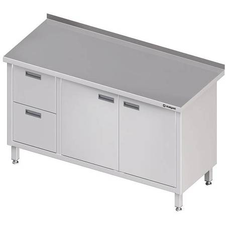 Wall table with two drawer block (L),hinged door 1400x700x850 mm STALGAST MEBLE 980327140