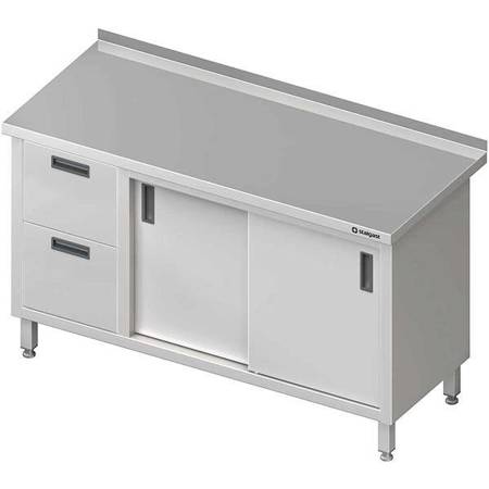 Wall table with two drawer block (L),sliding door 1300x700x850 mm STALGAST MEBLE 980347130