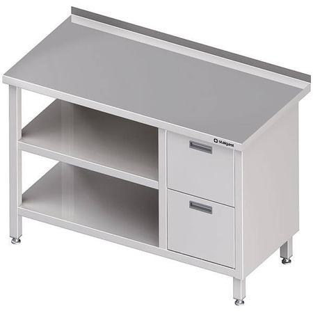 Wall table with two drawer block (P),and 2 shelves 1200x600x850 mm STALGAST MEBLE 980296120