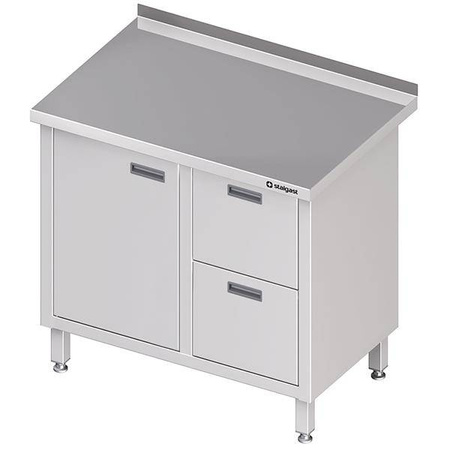 Wall table with two drawer block (P),hinged door 1000x600x850 mm STALGAST MEBLE 980316100