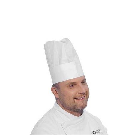 White chef's cap - set of 10 pcs. HENDI 560044