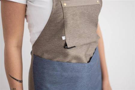 Women's chef's apron | beige-blue | Tredje line | 21-3FW-34BEN | on hand