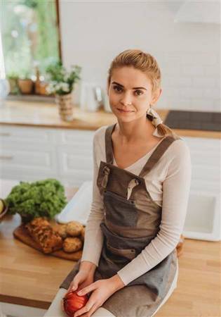 Women's chef's apron | beige-gray | Nulte line | 21-0FW-45BES | on hand