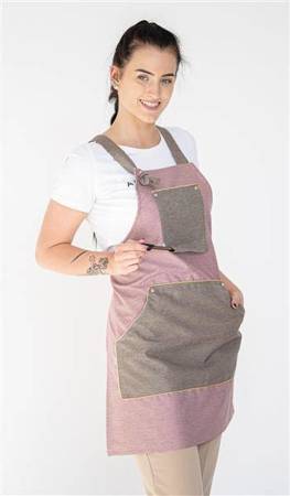 Women's chef's apron | pink-beige | Anden line | 21-2FW-05RBE | on hand