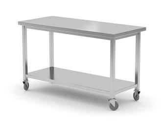 Fahrbarer Tisch mit Regal - verschraubt, Abmessungen. 1000x700x850 mm HENDI 815786