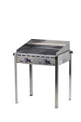 Grill gazowy Green Fire Profi Line 2-palnikowy - patelnia żeliwna i rusz HENDI 149508