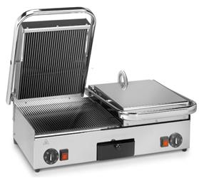 Kontakt-Panini-Grill | Keramik-Toaster | Doppel-Toaster | oben und unten geriffelt | 3 kW | 640x480x210 | RQ17062