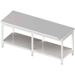 Mitteltisch mit Regal 2100x800x850 mm geschweißt STALGAST MEBLE 980118210