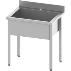 Tisch mit 1-Kammer-Becken 800x600x850 mm h=300 mm verschraubt STALGAST 951336080