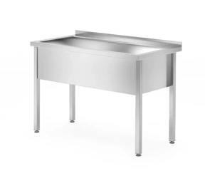 Tisch mit Einzelfachbecken - Fachhöhe h = 400 mm, o HENDI 813423
