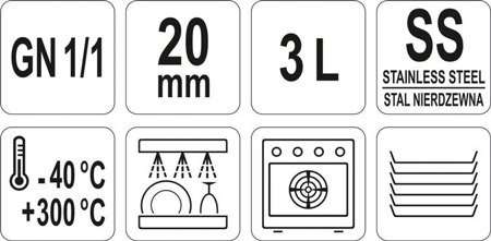 EDELSTAHL CATERING BEHÄLTER GN 1/1 20 | YG-00250