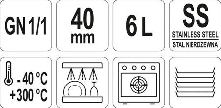 EDELSTAHL CATERING BEHÄLTER GN 1/1 40 | YG-00251