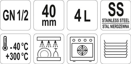 EDELSTAHL CATERING BEHÄLTER GN 1/2 40 | YG-00261