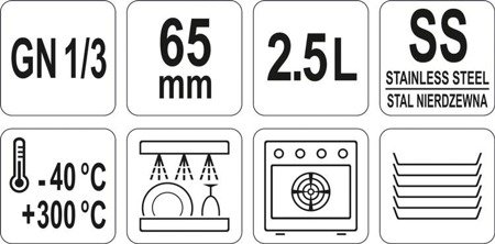 EDELSTAHL CATERING BEHÄLTER GN 1/3 65MM 2,5L | YG-00272