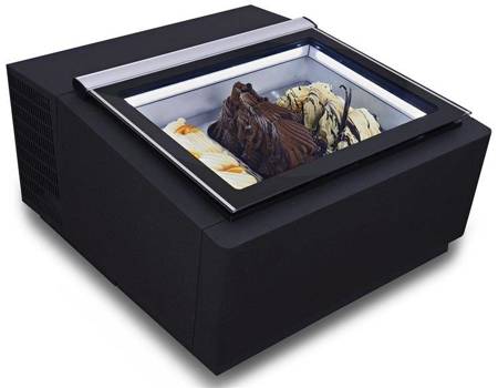 Eiscreme-Vitrine | Vitrine | 3 Tabletts 360x165x120 mm | led | schwarz RQ92020