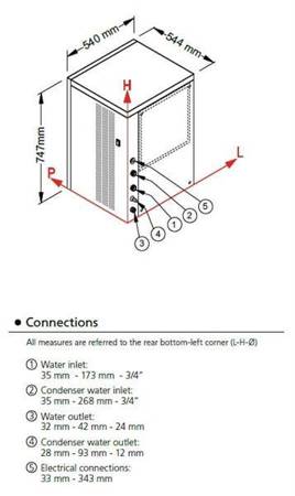 Eiswürfelmaschine | Frozen Run Eisbereiter | 140 kg/24h | wassergekühltes System | CV305W