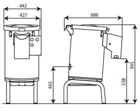 Knoblauchschälmaschine | Knoblauchschäler | Knoblauchschälmaschine | 8 kg Last | 0,75 kW | C/E GP8T