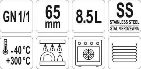 PERFORIERTER EDELSTAHLBEHÄLTER GN 1/1 65 | YG-00342