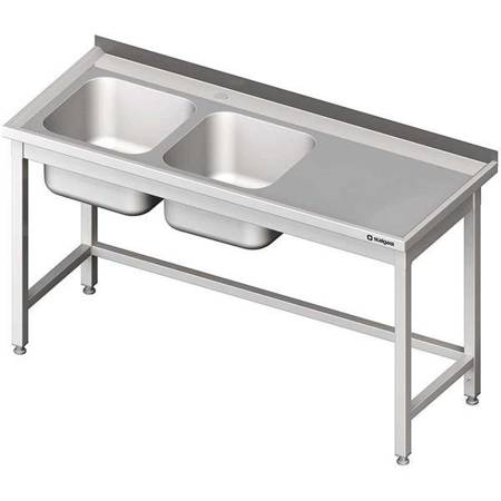 Tisch mit 2-Fach-Spüle.(L), ohne Fachboden 1700x700x850 mm STALGAST MEBLE 980807170