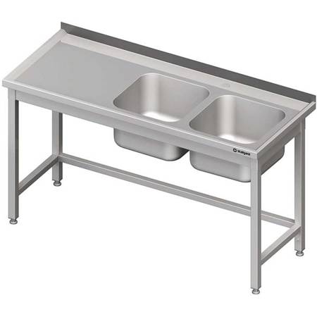 Tisch mit 2-Fach-Spüle.(P), ohne Fachboden 1800x700x850 mm STALGAST MEBLE 980787180