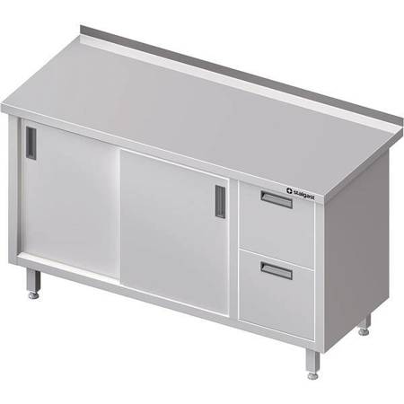 Wandtisch mit zwei Schubladen (P), Schiebetür 1300x600x850 mm STALGAST MEBLE 980356130