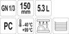 CATERING BEHÄLTER GN 1/3 150MM STK
 | YG-00412