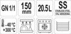 EDELSTAHL CATERING BEHÄLTER GN 1/1 150MM 20.5L | YG-00254