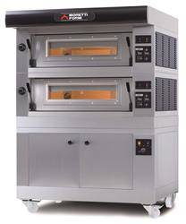 Elektryczne wielopoziomowe piece do pizzy P60E piec trzykomorowy z okapem i bazą