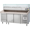Refrigerated 2 door table, 600x400 mm, for pizzas with drawers and extension STALGAST 843271