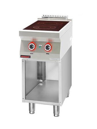 Ceramic electric cooker 2 fields 1x2,1kW + 1x2,0kW on open cabinet base 700.KE-2C.S Kromet