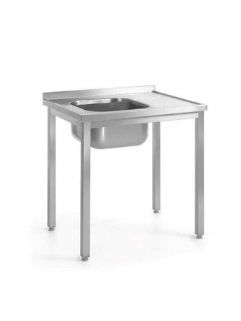 Table with one sink left - screwed, with dimensions. 1000x600x(H)850 mm HENDI 812648