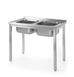 Table with two sinks - bolted, with dimensions. 1000x600x(H)850 mm HENDI 811580