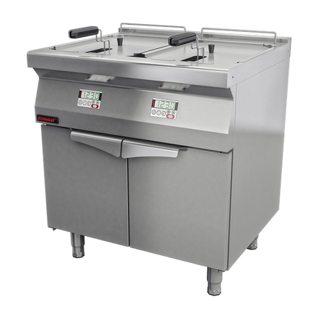 electric fryer 2x15l on closed cabinet base 700.FE-2x15f Kromet