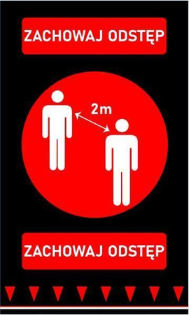 Mata "ZACHOWAJ ODSTĘP", wym.900x1500 mm HENDI 899991