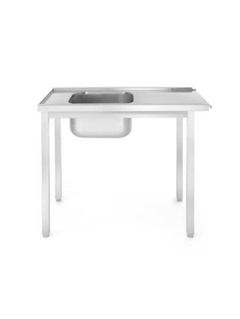 Loading table for dishwashers with sink, left-hand - beveled, with dimensions. 10 HENDI 811917