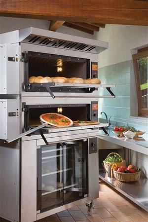 Electric modular chamotte baking oven with raised chamber | 2x600x400 | BAKE D4H (TRD4H)