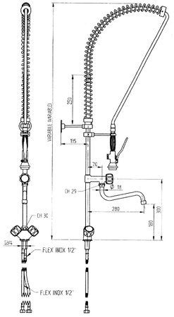 Bateria z prysznicem HENDI 970515