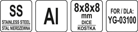 TARCZA DO SZATKOWNICY DO WARZYW YG-03100 KOSTKA 8X8X8MM | YG-03148