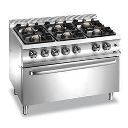 6-BURNER COOKER WITH GAS OVEN-STATIC MAXI G6F77MXL MBM