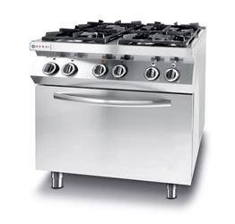 Kitchen Line 4-burner gas cooker with convection oven HENDI 225882