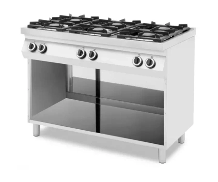 Gas cooker 6-burner on a base with three sides closed HENDI 227909