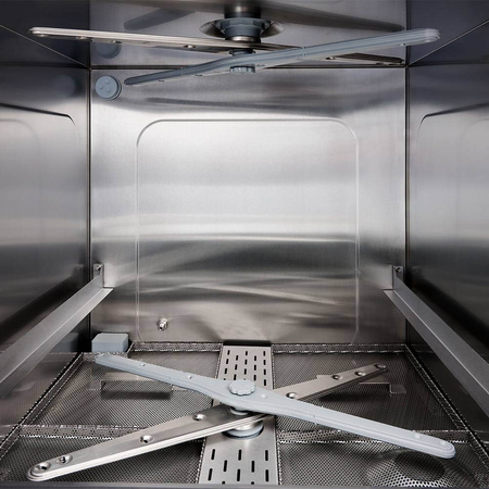 Zmywarko-wyparzarka Power Digital z pompą zrzutową i dozownikiem, 6,65 kW, 400 V, Stalgast 801556