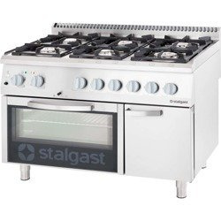 Gas cooker, 6-burner with gas oven, 32.5+5 kW, G20 9711110 STALGAST