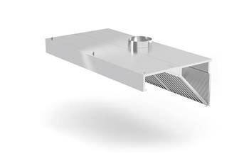 Slanting wall-mounted hood with lighting, with dimensions. 1000x700x450 mm HENDI 229309